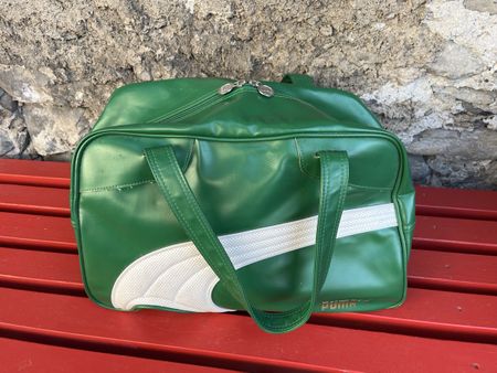 Retro  Puma Sporttasche, grün/weiss, Top Zustand!