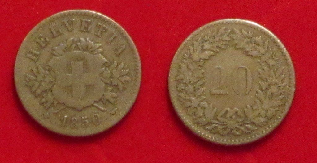Tutti le monete: 20 Rappen 1850 Wappen – Usato da Allschwil venduto da Coinfreak