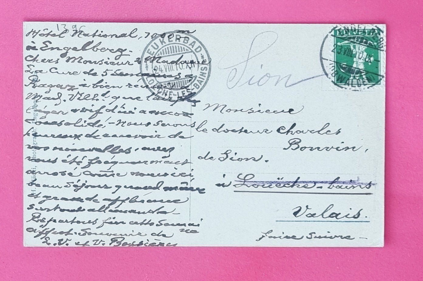 Cartoline postali: Engelberg - 1910 – Usato da Rothrist venduto da RROENK 1