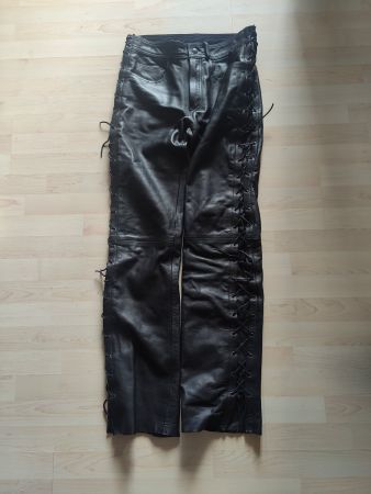Schnürlederhose Highway1  schwarz Gr. 46