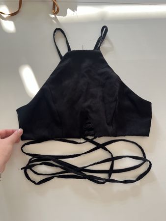 Schickes Neckholder Top in Schwarz, Grösse S - Sommer