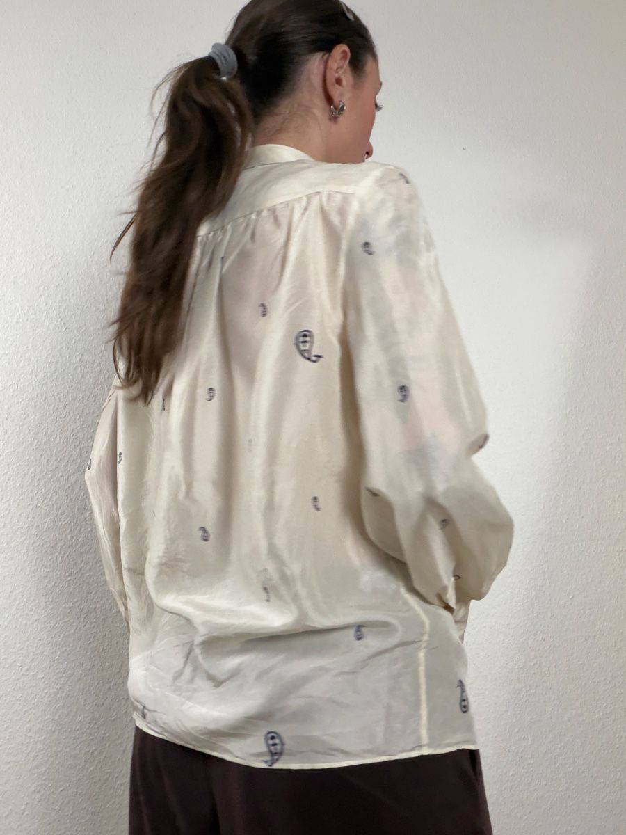 Aspesi Camicette: ASPESI cream silk paisley blouse  – Usato da Knonau venduto da Grapesvintage 8