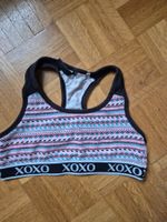 2 Sport BH mit Muster und Band "XOXO" Grösse S