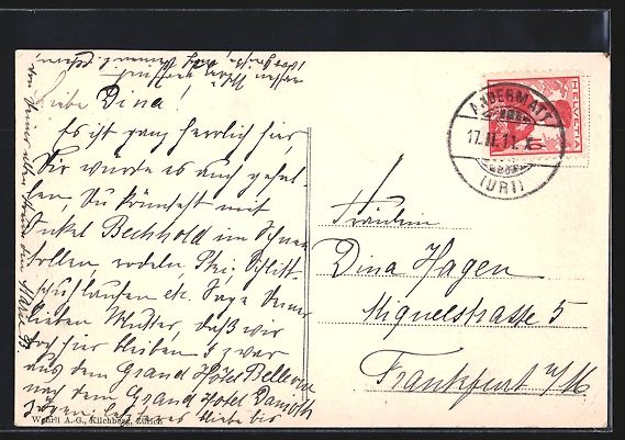 Cartoline postali: AK Andermatt, Die Kirche im Winter, 1911 – Usato da Berlin venduto da bartko-reher 1