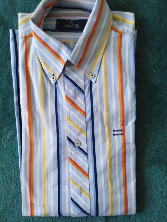 Herren Hemd Kurzarm bunt Streifen Gr. M