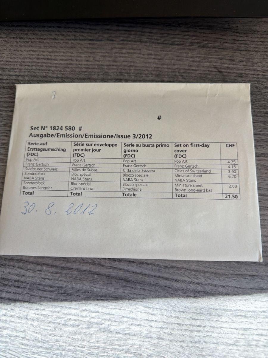 Tutti i francobolli: Briefmarken Ersttagsbriefe FDC 2012 Schweiz komplett! – Nuovo (secondo la descrizione) da Tafers venduto da Tschanz-Solutions
