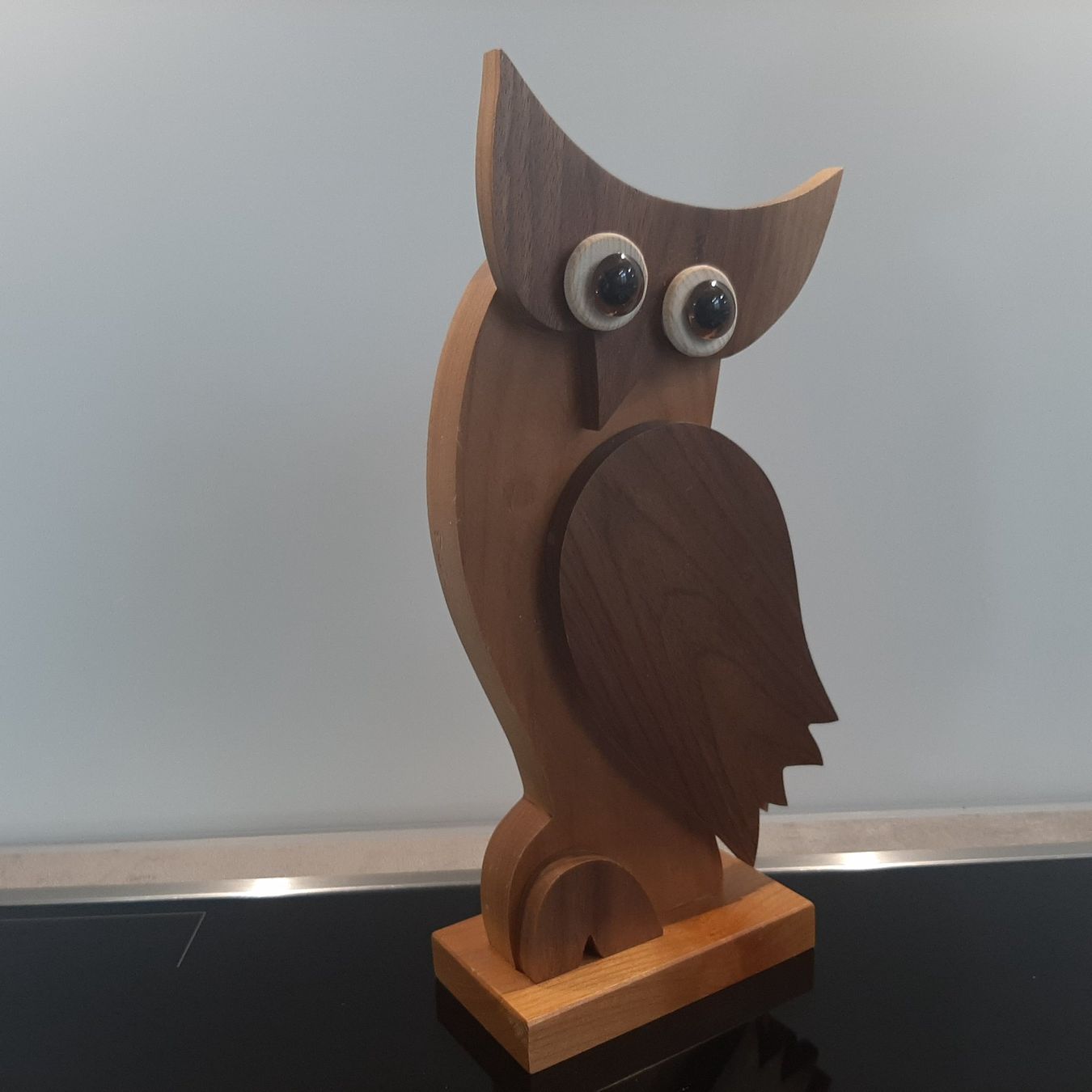 Statuette: Vintage Holzfigur Eule Dekofigur Eulenfigur aus Holz 27,8 cm – Usato da Erschwil venduto da Karabella 3