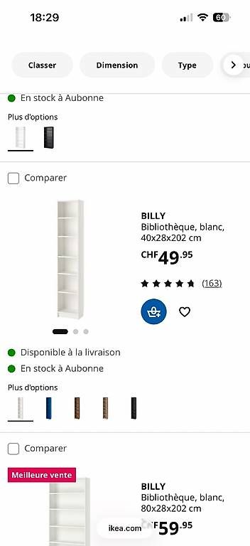 Ikea Étagères: Étagère Billy – D'occasion à Epalinges par Swissfamily14 1