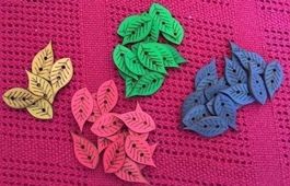 10 Blätter Knöpfe Aufnäher Näh Knopf annähen bunt Blatt