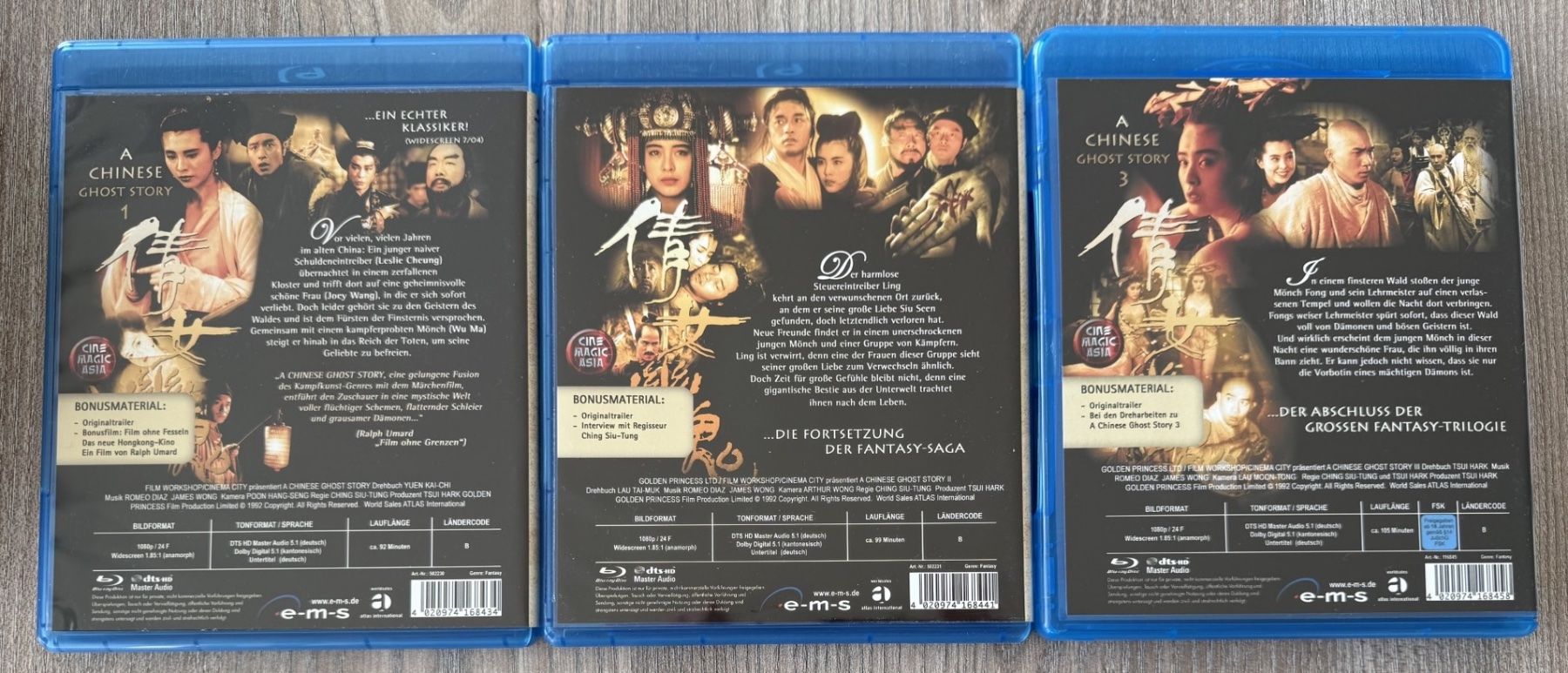 Tutti i DVDs: A Chinese Ghost Story 1 - 3 Blu Ray – Usato da Malters venduto da starfighter01 1