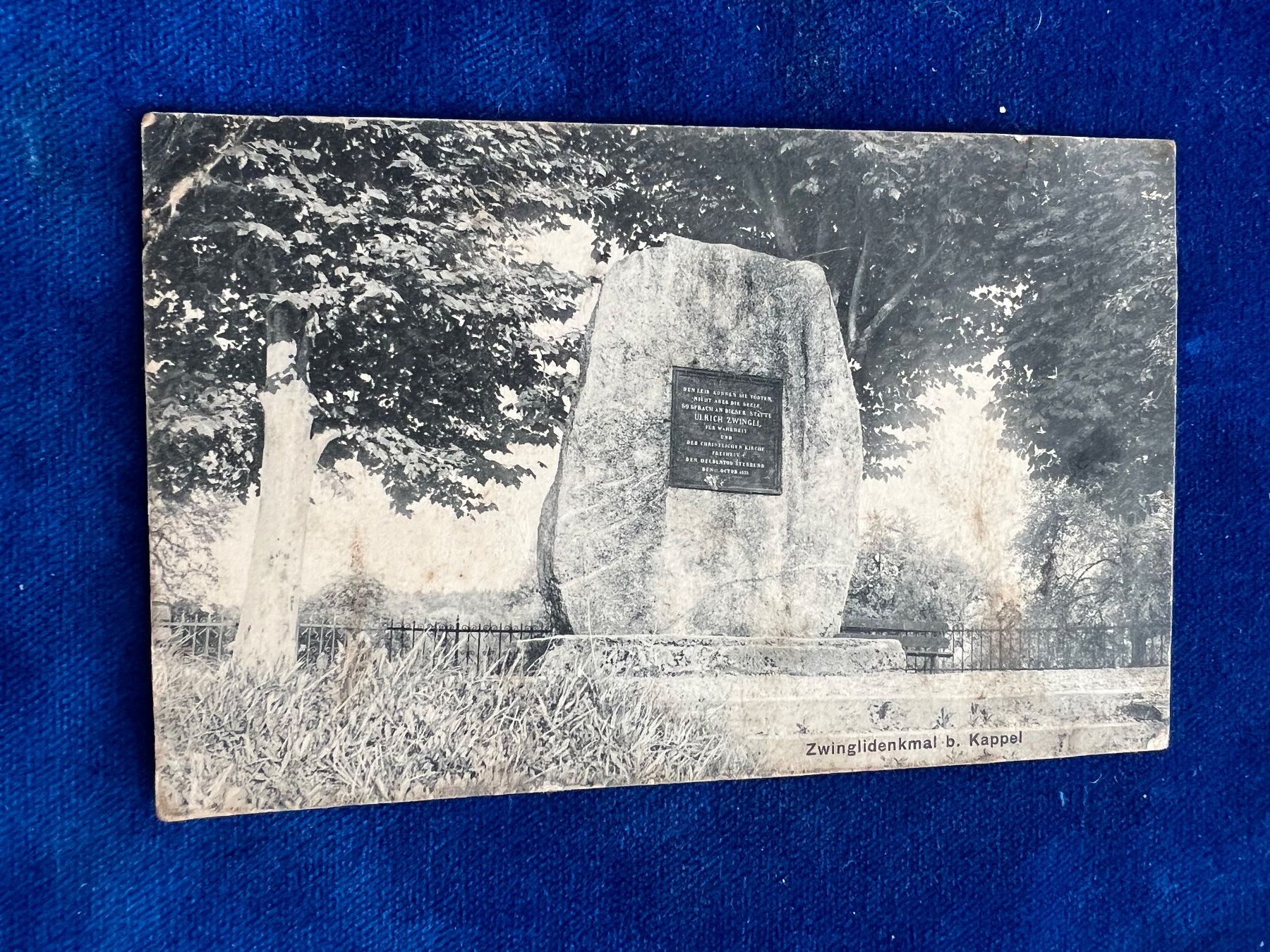 Cartoline postali: Alte Ansichtskarte Zwillingsdenkmal b. Kappel 1911. – Usato da Hermetschwil-Staffeln venduto da militaria-schweiz