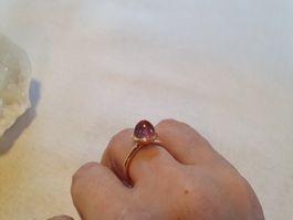 Ring, Rosegold 750, rosa Turmalin-Cabochon, HERZOG LOIBNER