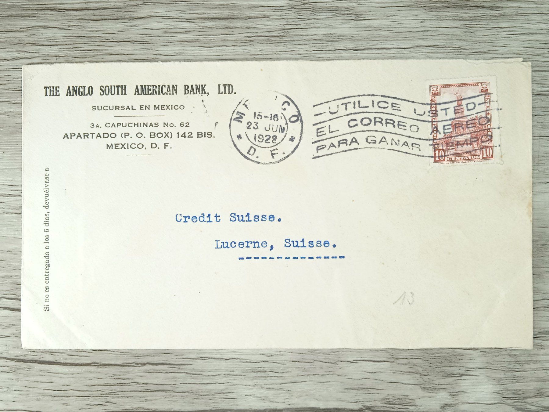 Tutti i francobolli: TR05 Enveloppe + Timbre Mexique 1928 – Usato da Cousset venduto da Patrick_Collections