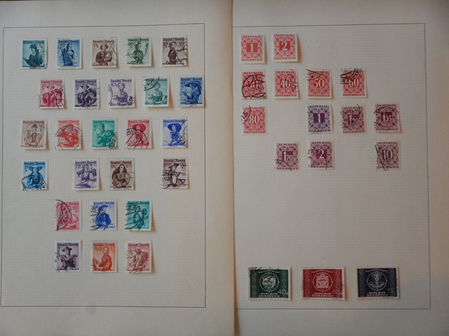 Alle Briefmarken: Österreich Sammlung auf 19 Seiten – Gebraucht aus Zürich von Muehlekauf 5