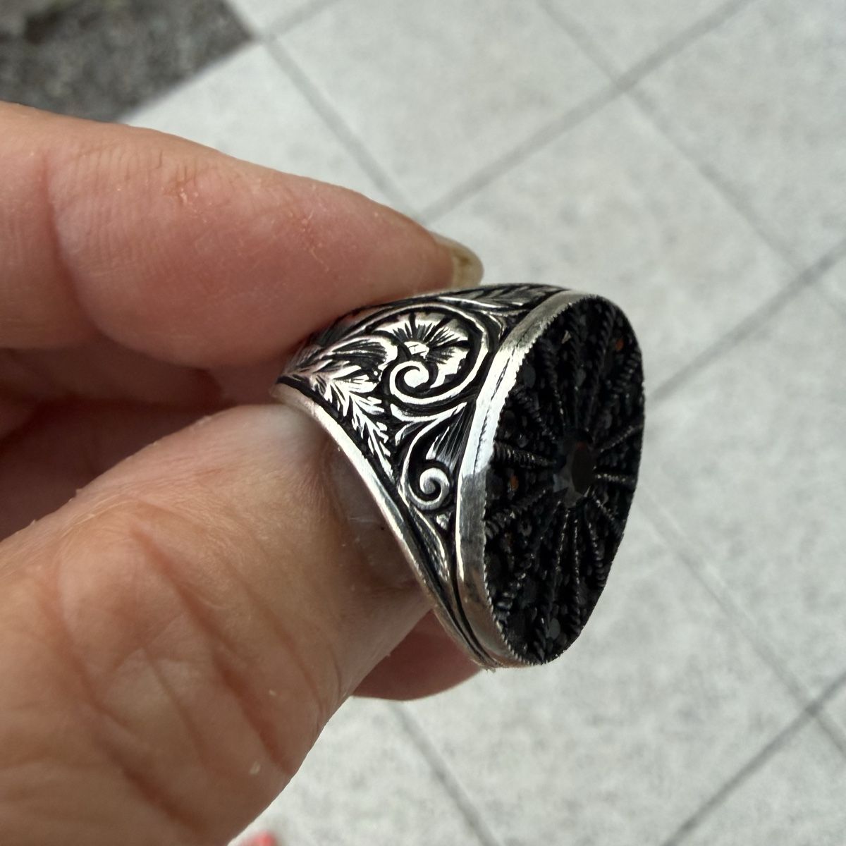 Anelli: Silberring mit schwarzer Zirkonia, Grösse 60 – Nuovo e nell'imballaggio originale da Ebikon venduto da elischka 7