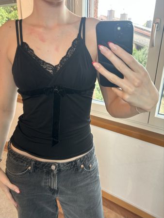 vintage top black with cute details