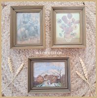 Lot de 3 - Cadre doré ancien, tableau / Dekorative Malerei