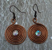 Boucles d'oreilles en fil alu couleur bronze