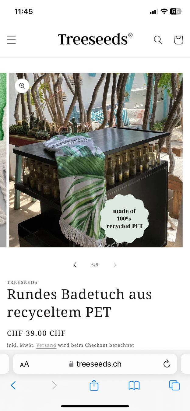 Teli da bagno: Treeseeds Rundes Badetuch - NEU – Nuovo (secondo la descrizione) da Schlieren venduto da tug_568r 2