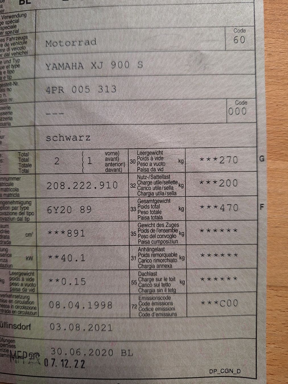 Yamaha Touring: XJ 900 Diversion ab MFK – Gebraucht aus Lausen von MacBau 4
