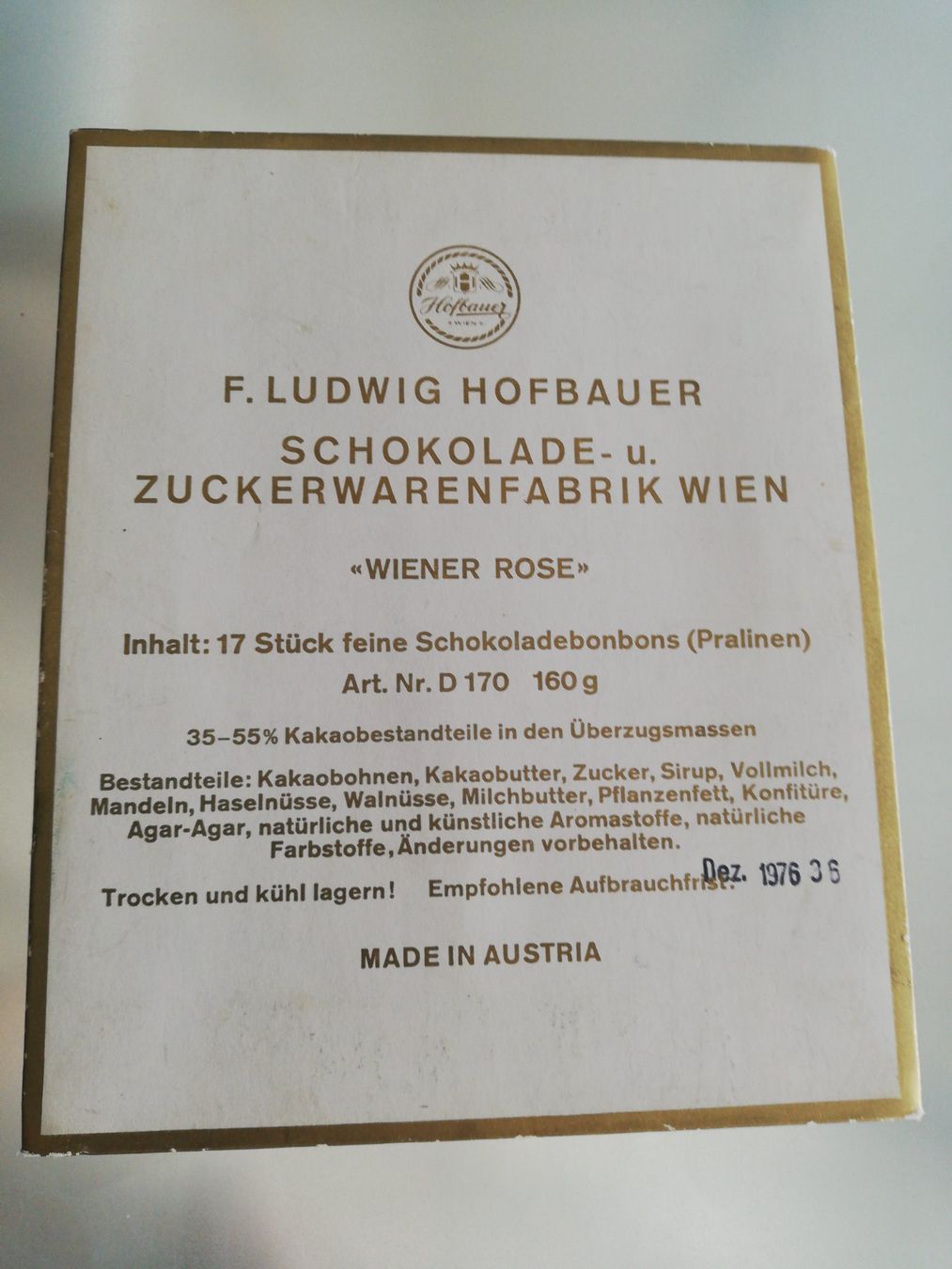 Barattoli: Praliné-Schachtel Ludwig Hofbauer 1976 – Usato da zumikon venduto da lotegrandote 1
