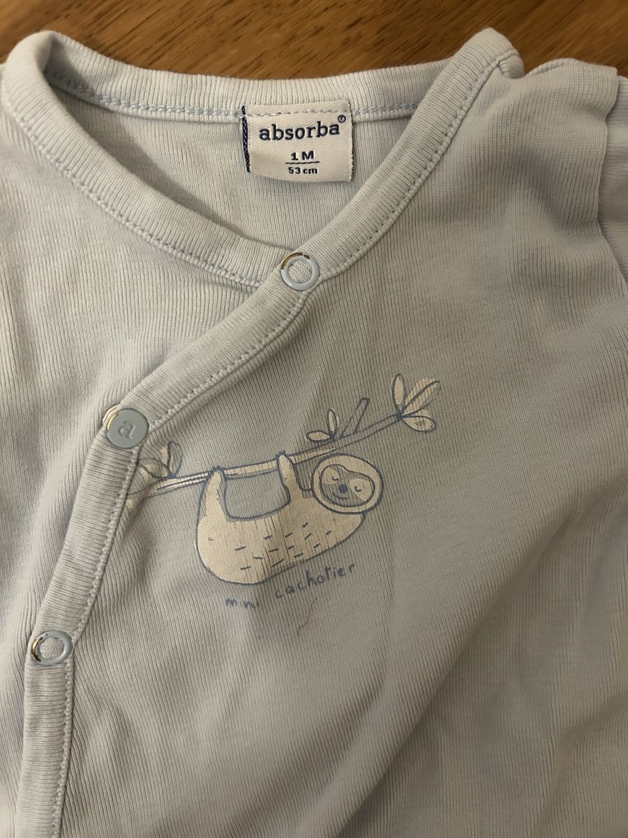 Pigiama & Simili: Hellblauer Absorba Strampler, Gr. 1 Mnt/53cm – Usato da Zürich venduto da lau_zb7c 2