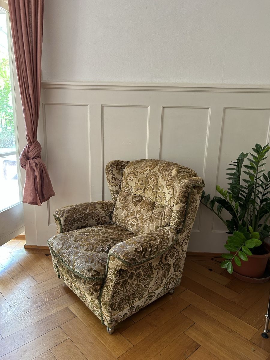 Sessel: Sessel mit Rollen und Muster, gebraucht ca. 75x90x85cm – Gebraucht aus Zürich von loooovis 6