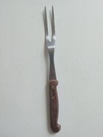 Vintage Fleischgabel Skyline Eterna England 28 cm Holzgriff 