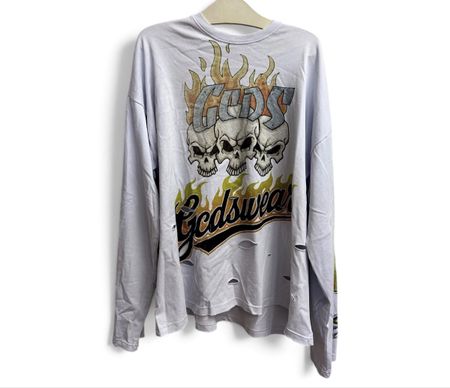 GCDS Langarmshirt Weiss mit Print und Details guter Zustand