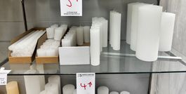 004 Posten Raureif Kerzen weiss aus Liquidation
