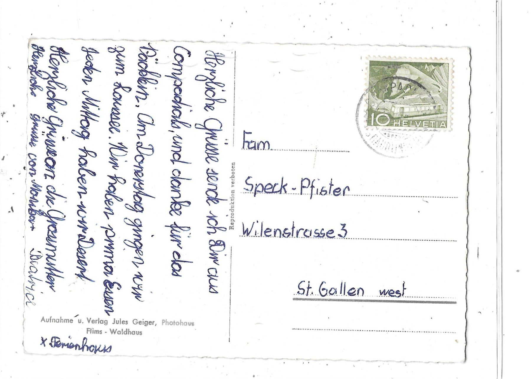 Cartoline postali: GR Compadials (Bündner Oberland) – Usato da Schocherswil venduto da Wilare 1