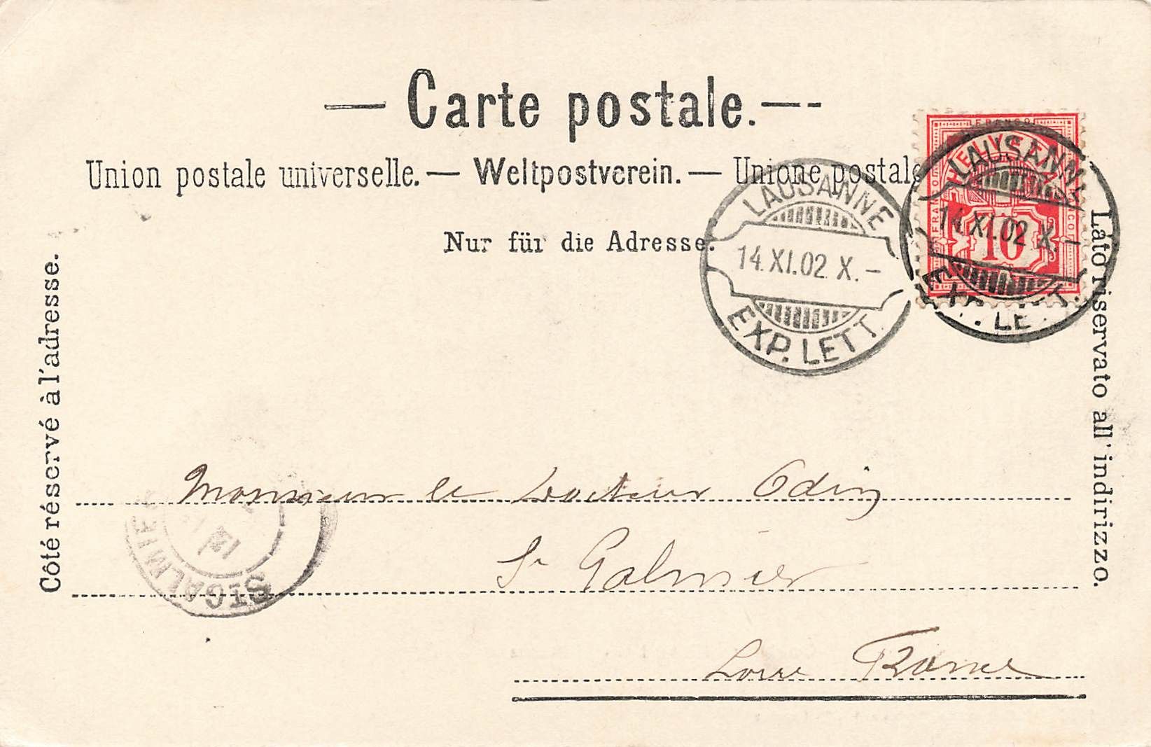 Cartoline postali: Ouchy hotel du château barche Schiffe – Usato da Biasca venduto da Blenio71 1