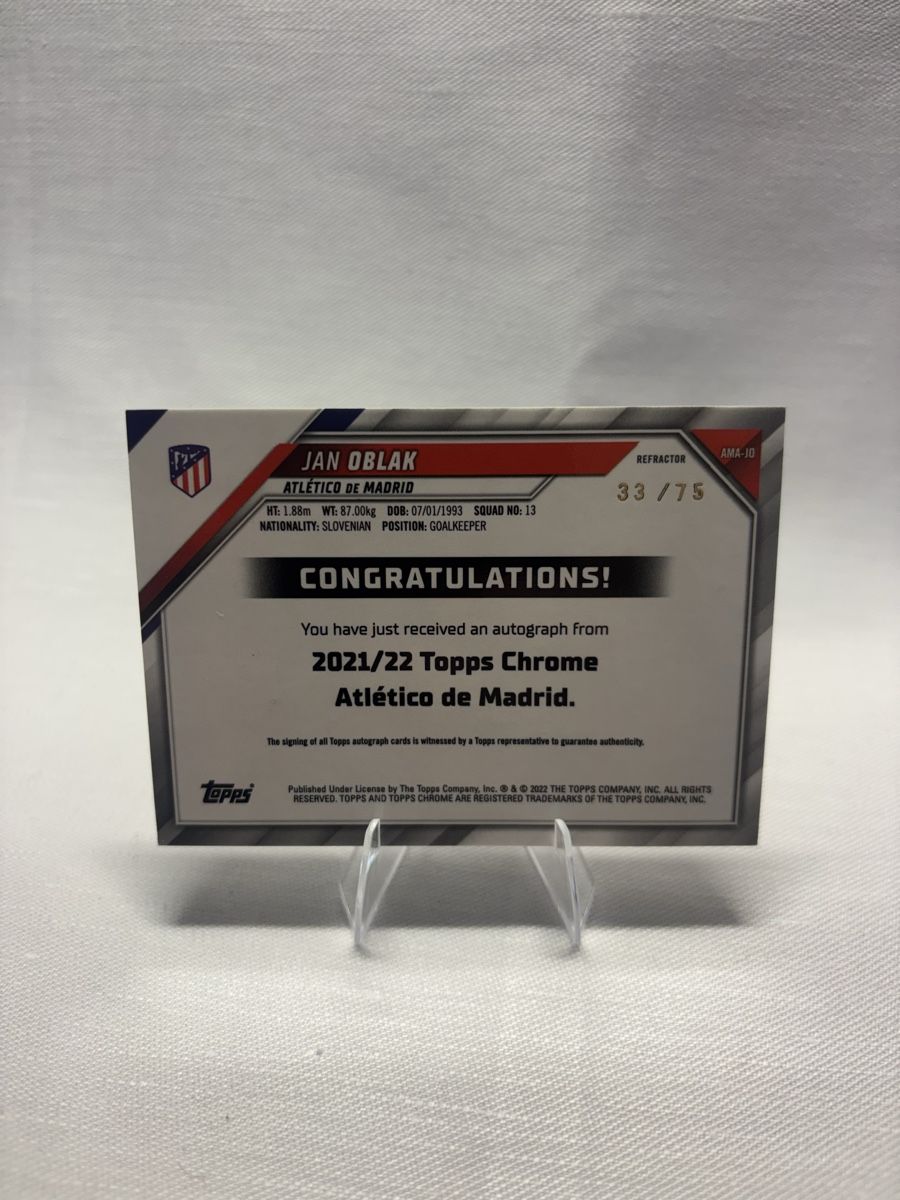 Topps Sammelbilder & Trading cards: Jan Oblak 2021/22 Topps Chrome Autograph Refractor 33/75 – Neu (gemäss Beschreibung) aus Horgen von Yannik22 1