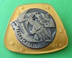 Basel Fasnachtsplakette Gold 1970 mit Nadel