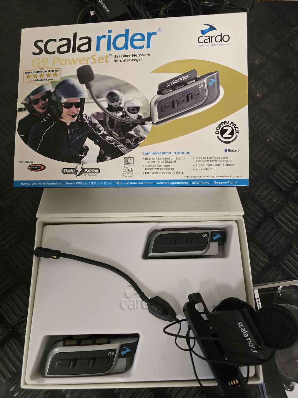 Radiocomunicazione: Cardo Scala Rider G9 PowerSet Doppelpack Bluetooth 4 Stück  – Usato da Chur venduto da Etvanessa