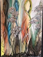 Aquarell Landschaft, Unikat, handgemalt
