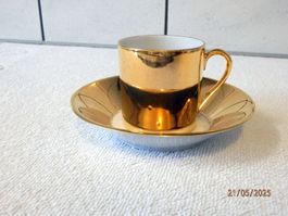 Espressotasse Langenthal, Porzellan, 24Kt. Goldbeschichtung
