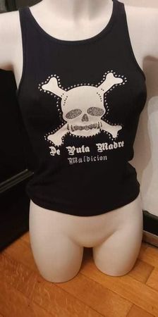 De Puta Madre 69 Shirt Top Punk Skull M