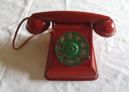 Blech Telefon Kinder Spielzeug Vintage rot