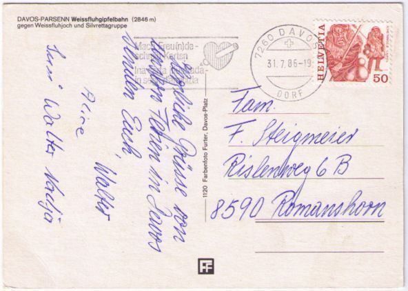Cartoline postali: Davos - Weissfluhgipfelbahn – Usato da Binningen venduto da Mountainrider 1