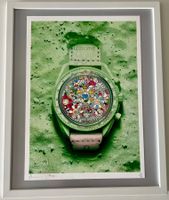 DEATH NYC Pop Art „Moonswatch & Murakami“ rare AP + cadre