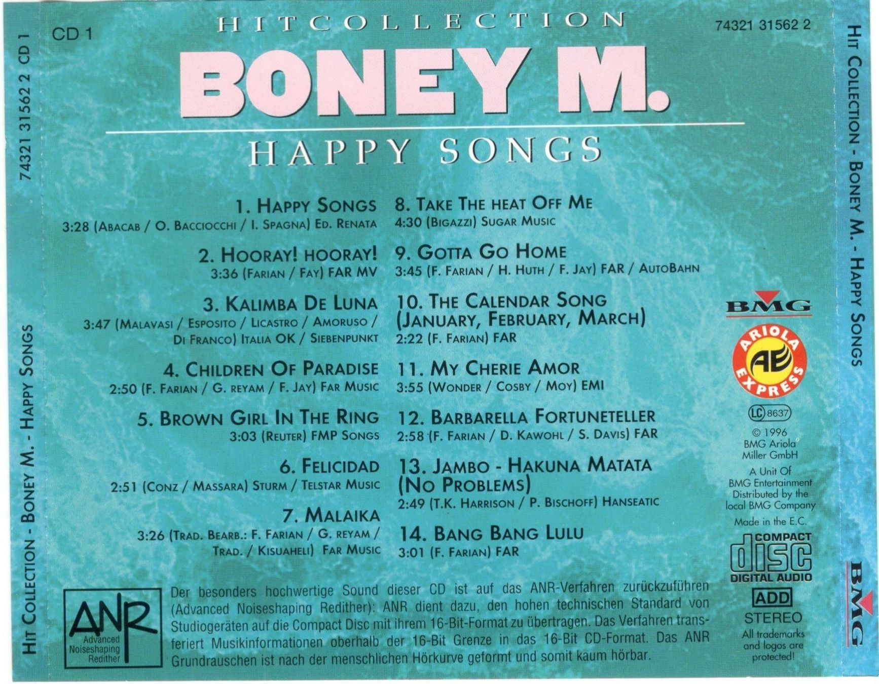 CDs: Boney M. CD Hit Collection Vol. 01 – Gebraucht aus St. Margarethen TG von ursk10 1