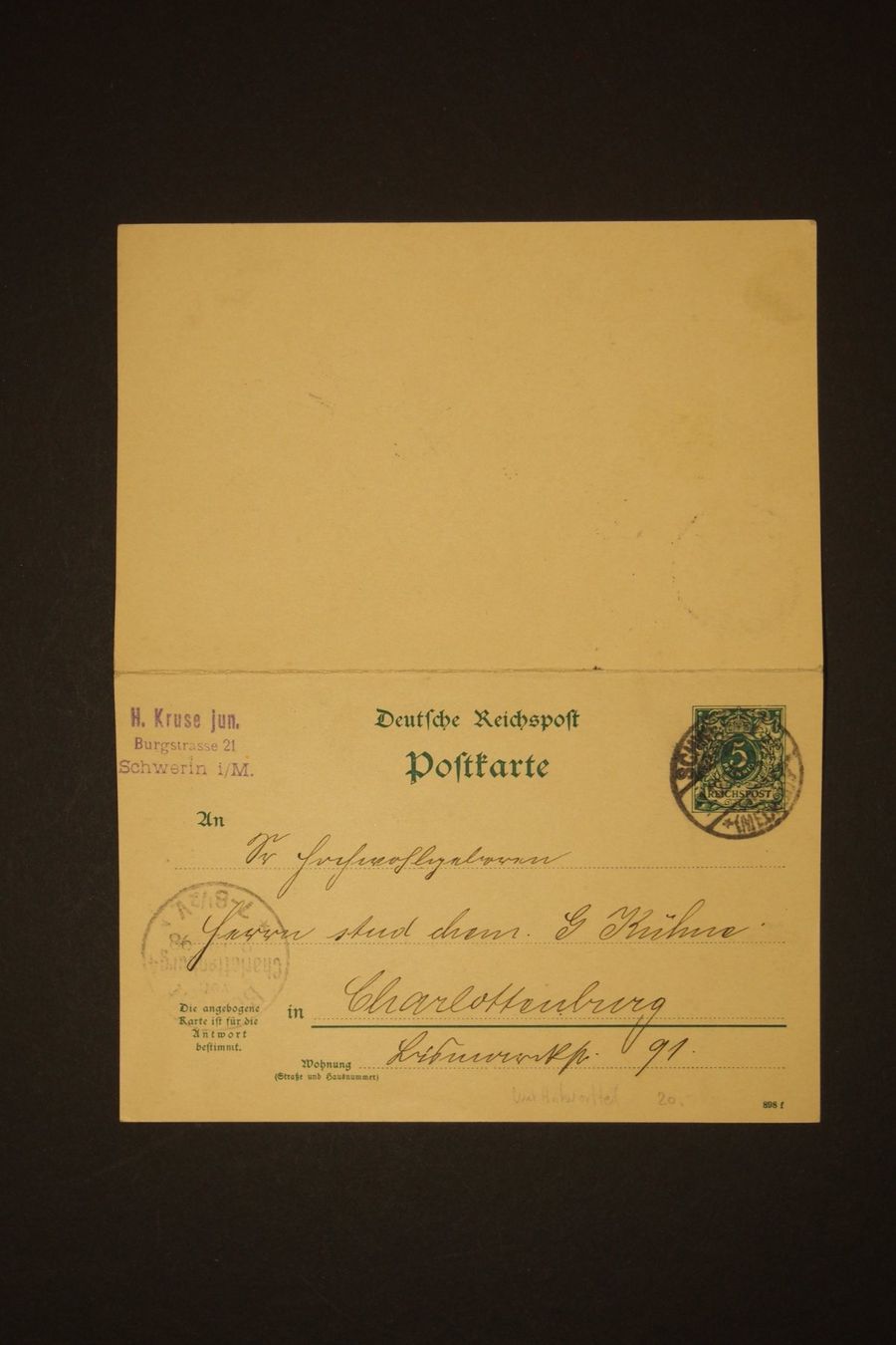 Alle Briefmarken: 1898 DR Ganzsache mit Antwortteil – Gebraucht aus Solothurn von and_fxw5 2