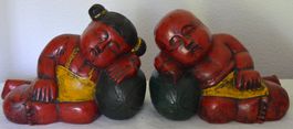 Alte schlafende Kinder  /Sculptures enfants endormis antique