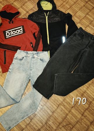 Kleidung Set 2 Hoodies und 2 Jeans Grösse 170 gebraucht