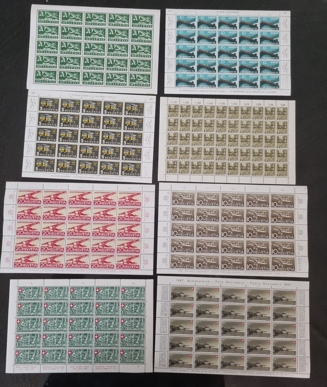 Tutti i francobolli: Lot mit 8 verschiedenen Originalbogen  - postfrisch ** – Usato da Gümligen venduto da Geniusbuy