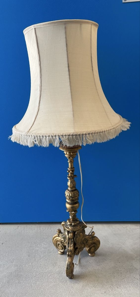 Lampade: Antique gold Baroque candlestick or lamp – Usato da Zürich venduto da MISSYS-WONDERBAG
