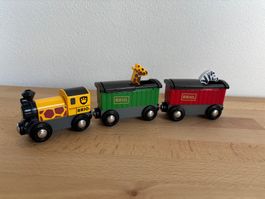 Brio 33722 Safari Zug Holz Giraffe Zebra