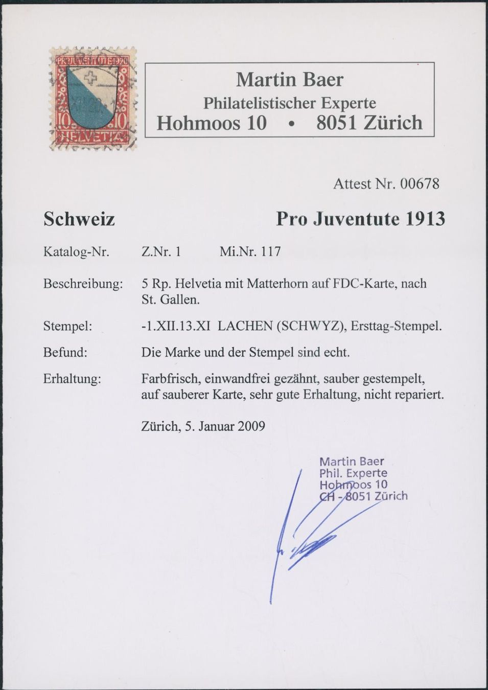 Tutti i francobolli: 1913 - Pro Juventute - FDC ET – Usato da Schindellegi venduto da leecollect 2