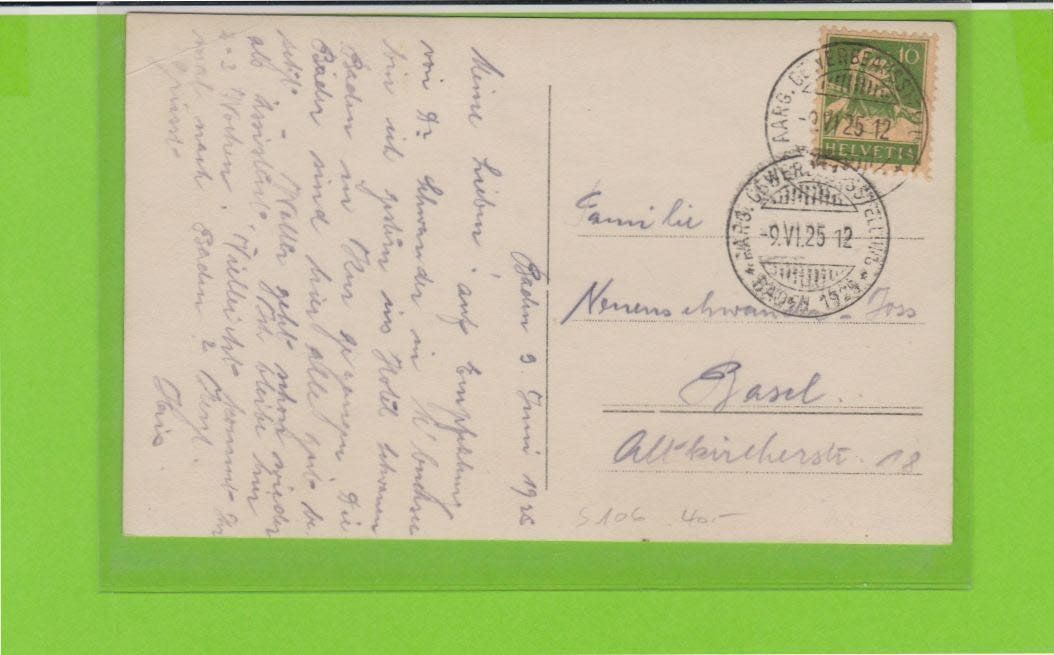 Cartes postales: Baden - Ansichtskarte von 1925 – D'occasion à Vitznau par Ropaku 1